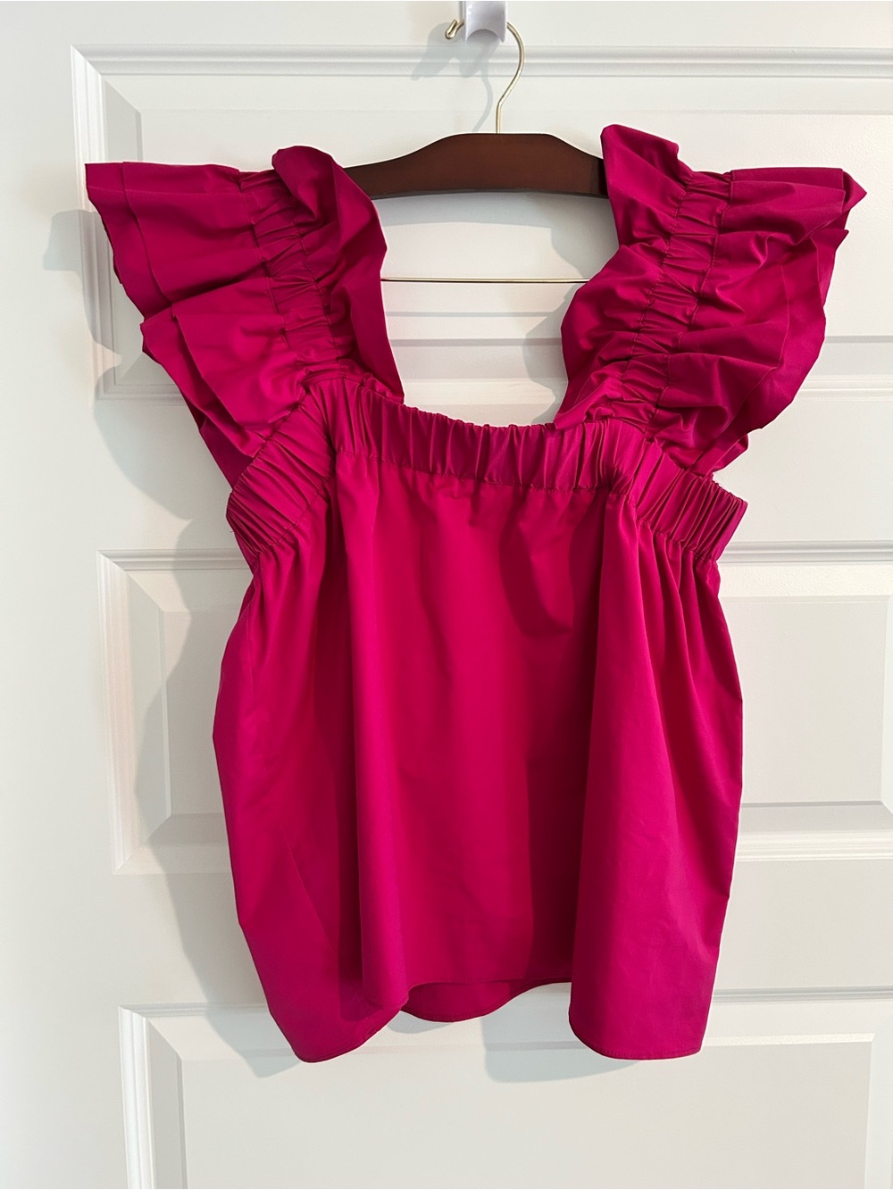 Inclan Studio Ruffle Top Pink Size L